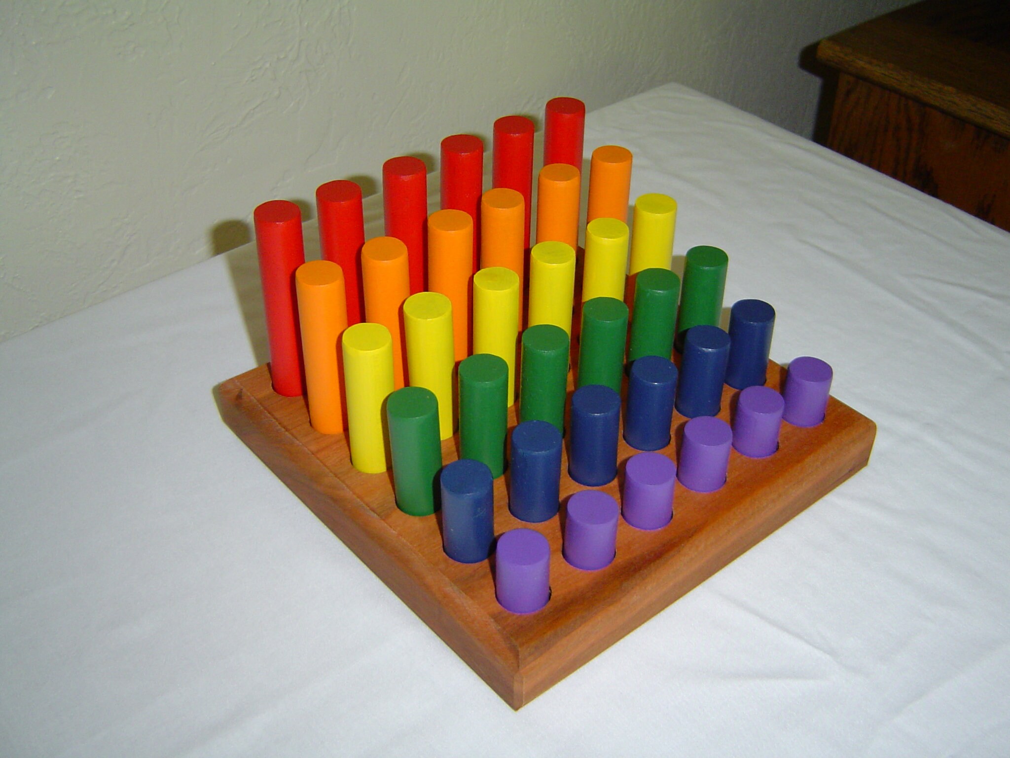 Wooden Peg Board with Pegs (LJMA088) by Leader Joy Montessori USA