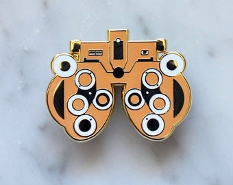Coral Pink Optometry Enamel Pin - Optometrist Eye Doctor Graduation Gift Under 10, Phoropter Optician Ophthalmology Glasses Medical Student