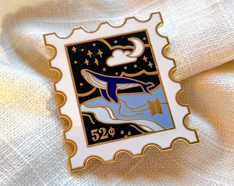 BTS Whale Stamp Enamel Pin, Whalien 52 Eternal ARMY Borahae Purple OT7 BT21 Bangtan Kpop Namjoon Jin Yoongi Hoseok Jimin Taehyung Jungkook