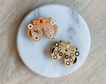 PIN SET Save 15% Pink & Gold Optometry Phoropter Hard Enamel Pins, Graduation Birthday Optometrist BESTSELLER Sale Eye Doctor Gift Under 20