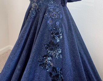 Evening Gown | Prom dress | Wedding dress | Elegant Gown | Floral Gown | Red Carpet Dress | Embellished Long Prom Dress | Ari J