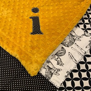 The Original -  Cotton & Minky Baby Blanket // New Baby Gift / Customizable / Personalized / Toddler Blanket / Toddler Gift / Monochrome