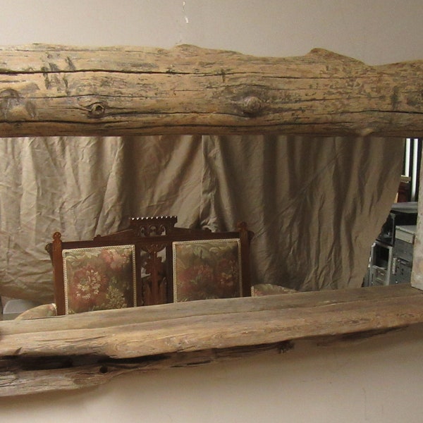 Large Driftwood Mirror with Candle Shelf Custom Built To Your Specifications