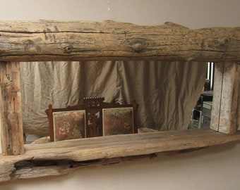 Large Driftwood Mirror with Candle Shelf Custom Built To Your Specifications