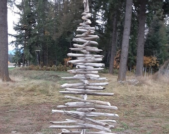 Rustic 8ft Driftwood Christmas Tree Handcrafted Xmas Tree use Indoors Outdoors Nautical Beach Wood Natural Pristine Lake North Idaho Drift