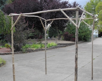 Driftwood Chuppah Wedding Arch Arbor Canopy Huppah Jewish Wedding Ceremony H 7 ft  x W 6ft  Free Standing CH1