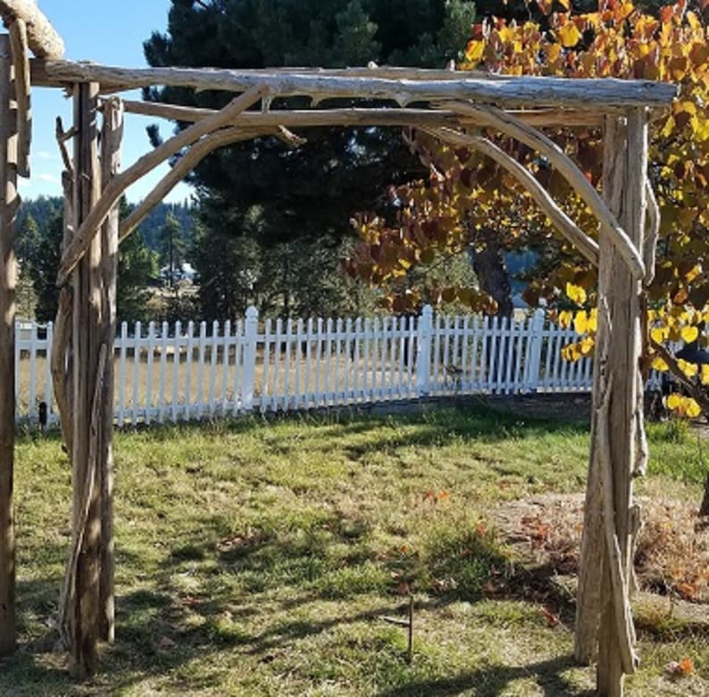 Driftwood Wedding Arch Four Post with Trellis Top 6ft x 7ft Opening Self Standing Free Shipping 30 Driftwood Pieces AR2 image 7