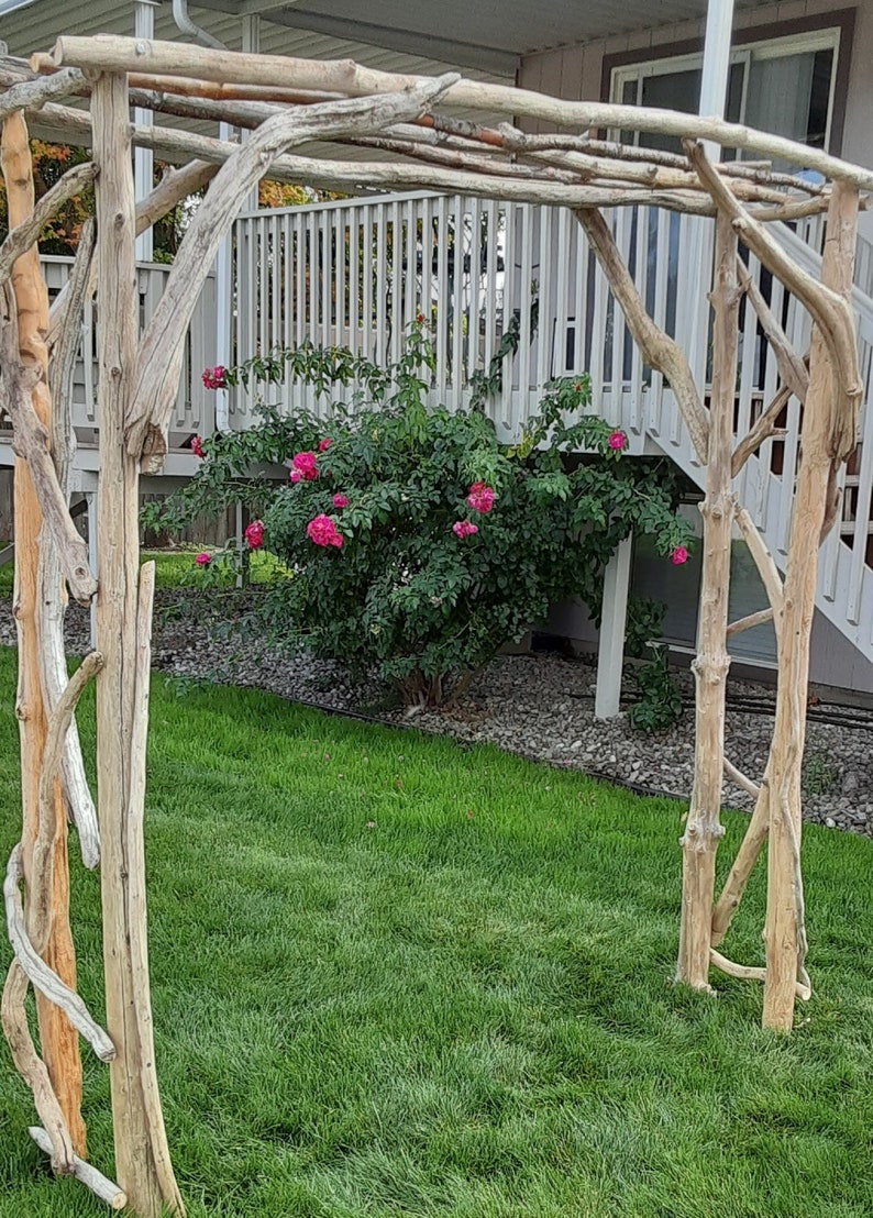 Driftwood Wedding Arch Four Post with Trellis Top 6ft x 7ft Opening Self Standing Free Shipping 30 Driftwood Pieces AR2 image 8