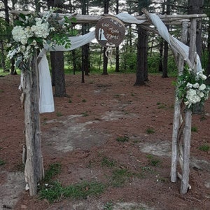 Driftwood Wedding Arch Four Post with Trellis Top 6ft x 7ft Opening Self Standing Free Shipping 30 Driftwood Pieces AR2 image 3