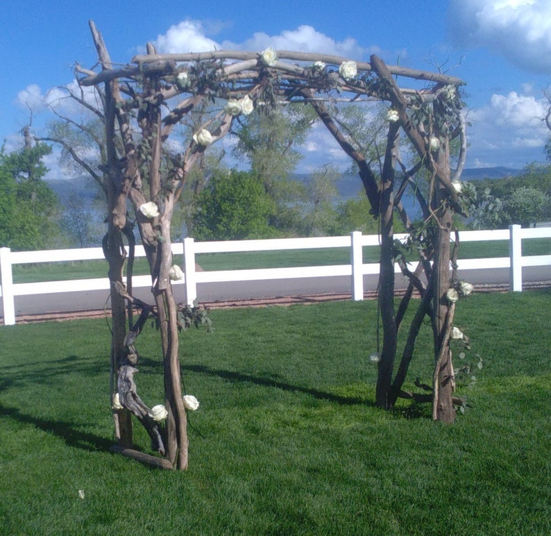 Driftwood Wedding Arch Four Post with Trellis Top 6ft x 7ft Opening Self Standing Free Shipping 30 Driftwood Pieces AR2 image 2