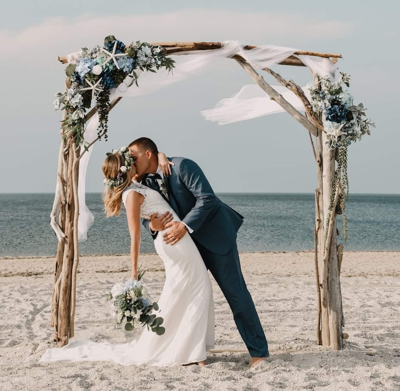 Driftwood Wedding Arch Four Post with Trellis Top 6ft x 7ft Opening Self Standing Free Shipping 30 Driftwood Pieces AR2 image 1