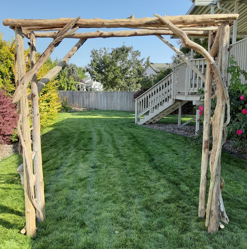Driftwood Wedding Arch Four Post with Trellis Top 6ft x 7ft Opening Self Standing Free Shipping 30 Driftwood Pieces AR2 image 5