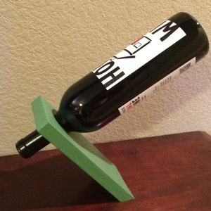 Balancing Wine Bottle Holder Green image 3