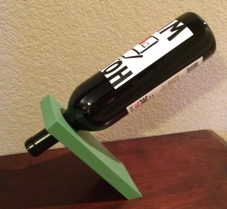 Balancing Wine Bottle Holder Green image 3