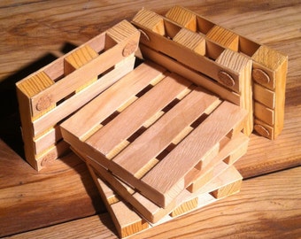 Handmade Wooden Pallet Coasters (Set of 6)