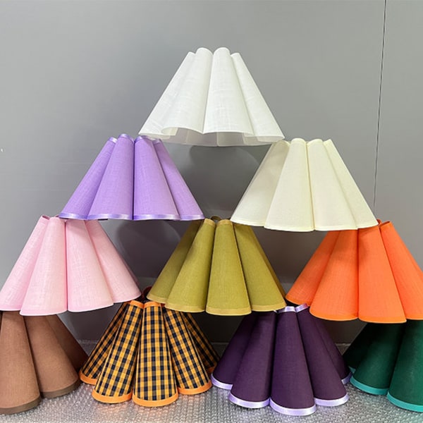 Custom Lamp Shade, Retro lampshades for Table Lamp, Shades for Floor Lamps, Customized Lampshade for Pendant Light, Available in 14 colors