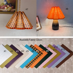 Custom Lamp Shade, Pleated Lampshade for Table Lamp, Lamp Shades for Floor Lamps, Vintage Lampshade for Pendant Light, Available in 14 color image 5
