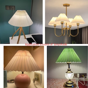 Pleated Lampshade, Retro Lampshade for Table Lamp Standing Lamp Wall Lights and Chandelier, Creative Pleats Lampshade for Desk Lamps. zdjęcie 5