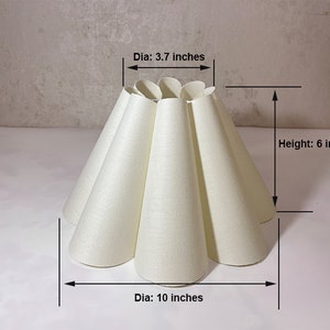 Pleated Lamp Shade, Pleated Fabric Lampshade for Table Lamp, Lamp Shades for Floor Lamps Chandelier Wall Lamp, Retro Cream Lampshades. image 3