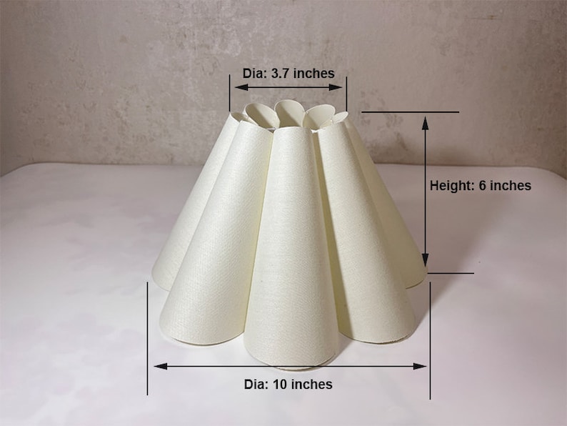 Pleated Lamp Shade, Pleated Fabric Lampshade for Table Lamp, Lamp Shades for Floor Lamps Chandelier Wall Lamp, Retro Cream Lampshades. image 3