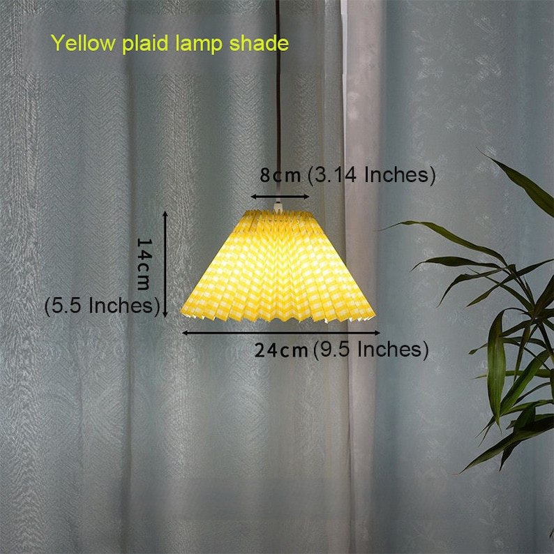 Pleated Lamp Shade for Pendant Light Plaid Lamp Shade Rustic Etsy
