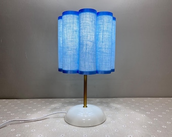 Handmade Ceramic Table Lamp with Pleated Lampshade