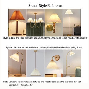 Custom Lamp Shade, Pleated Lampshade for Table Lamp, Lamp Shades for Floor Lamps, Vintage Lampshade for Pendant Light, Available in 14 color image 9