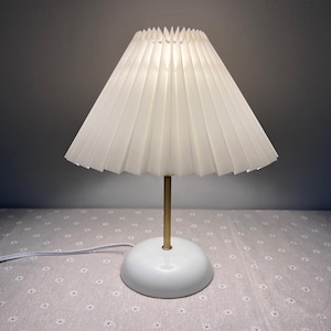 Handmade Ceramic Table Lamp with Pleated Shade - 16 Colors