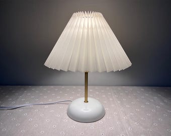 Handmade Ceramic Table Lamp with Pleated Shade - 16 Colors