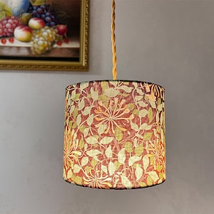 Lampenkap William Morris-stijl, handgemaakte lampenkap met bloemen voor tafellamp, vloerlamp, wandlamp en hanglamp.