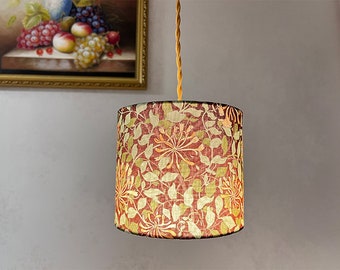Lampenschirm William Morris Style, handgefertigter floraler Lampenschirm für Tischlampe Stehlampe Wandlampe und Pendelleuchte.