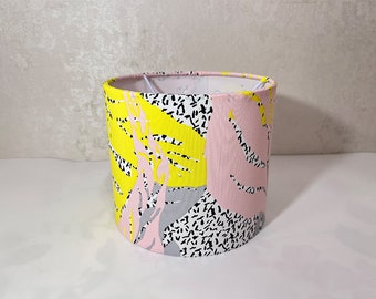 Lamp Shade with an Abstract Pattern, Pink Lamp Shades, Kids Drum Lampshades for Table Lights Wall Lights and Pendant Lights.