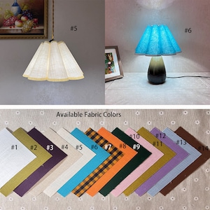 Custom Lamp Shade, Pleated Lampshade for Table Lamp, Lamp Shades for Floor Lamps, Vintage Lampshade for Pendant Light, Available in 14 color image 4