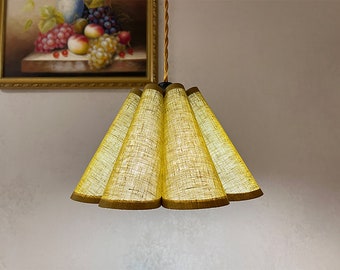 Stoff-Lampenschirme, handgemachte plissierte Lampenschirme, Leinen-Lampenschirme, erhältlich in 14 Farben.