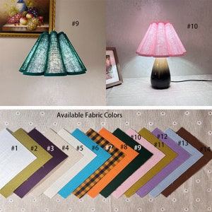 Custom Lamp Shade, Pleated Lampshade for Table Lamp, Lamp Shades for Floor Lamps, Vintage Lampshade for Pendant Light, Available in 14 color image 6
