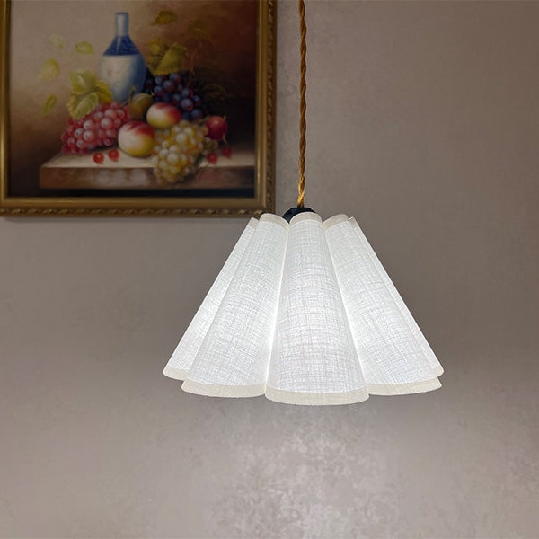 Custom Lamp Shade, Pleated Lampshade for Table Lamp, Lamp Shades for Floor Lamps, Vintage Lampshade for Pendant Light, Available in 14 color