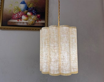 Handmade Lamp shades, Pleated Fabric Shades for Pendant Light, Vintage Lampshade for Table Lamp, Custom Lampshade, Available in 14 Colors.