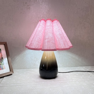 Pink Lampshade, Pleated Shades, Linen Petal Lamp Shades, Custom Nursery Lampshades, Available in 14 colors.