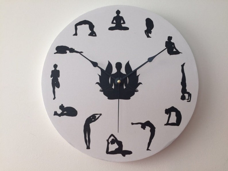DAY&NIGHT Yoga Clock Wall Clock Yoga Gift Decor Yoga Etsy