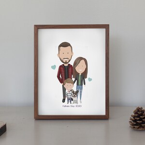Vatertagsgeschenk, Geschenk von Kindern, Vatertagsportrait, Familienportrait, Geschenk für Papa, individuelles Vatertagsgeschenk, Geschenk für Vater
