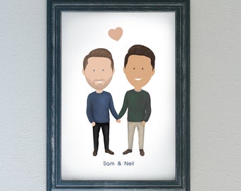 Gay Wedding Gift, Gay anniversary Gift, Two husbands, Gay Couple gifts, Gay Paper Anniversary, LGBT Marriage, Gay wedding, Gay men wedding