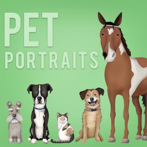 Retratos de mascotas, Retrato de animales, Retrato personalizado de mascotas, Retrato conmemorativo de mascotas, Regalo para amantes de los animales, Amante de los gatos, Retrato de perros, Retrato de mascotas