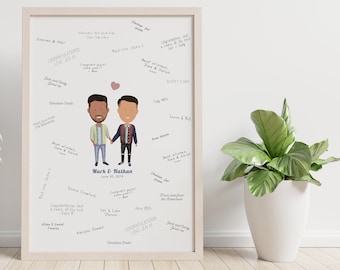 Libro de visitas de boda gay Alternativa, Libro de visitas alternativo, Libro de visitas de retrato de boda, Dos novios, libro de visitas de boda, boda gay