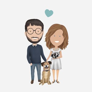 Personalisiertes Valentinstag Portrait, Valentinstag Geschenk für sie, Geschenk für ihn, Valentinstagskarte, druckbare Valentinstagskarte. einzigartiger Valentinstag