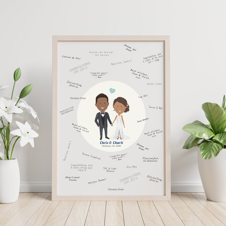 Alternative Guest Book, Wedding Guest Book Alternative, Wedding Portrait GuestBook, Custom Portrait wedding guest book, guest book wedding image 1