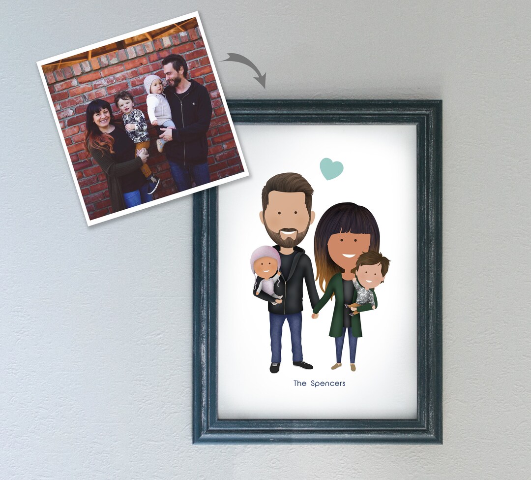 Portrait From Photo, Custom Personalized Family Portrait, Loved One ...
