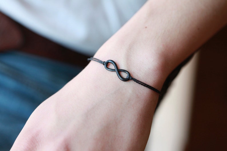 Infinity bracelet for men,men/'s bracelet with a Black infinity charm endless love Men/'s Infinity bracelet friendship bracelet