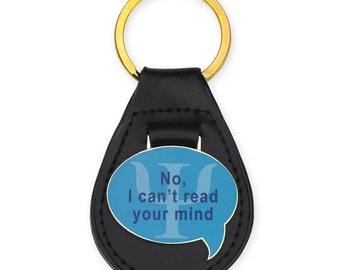 Psychologist Leather Keychain, Enamel Plate Mental Health Gift