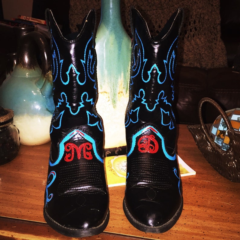 Custom Painted Cowboy Boots - Etsy