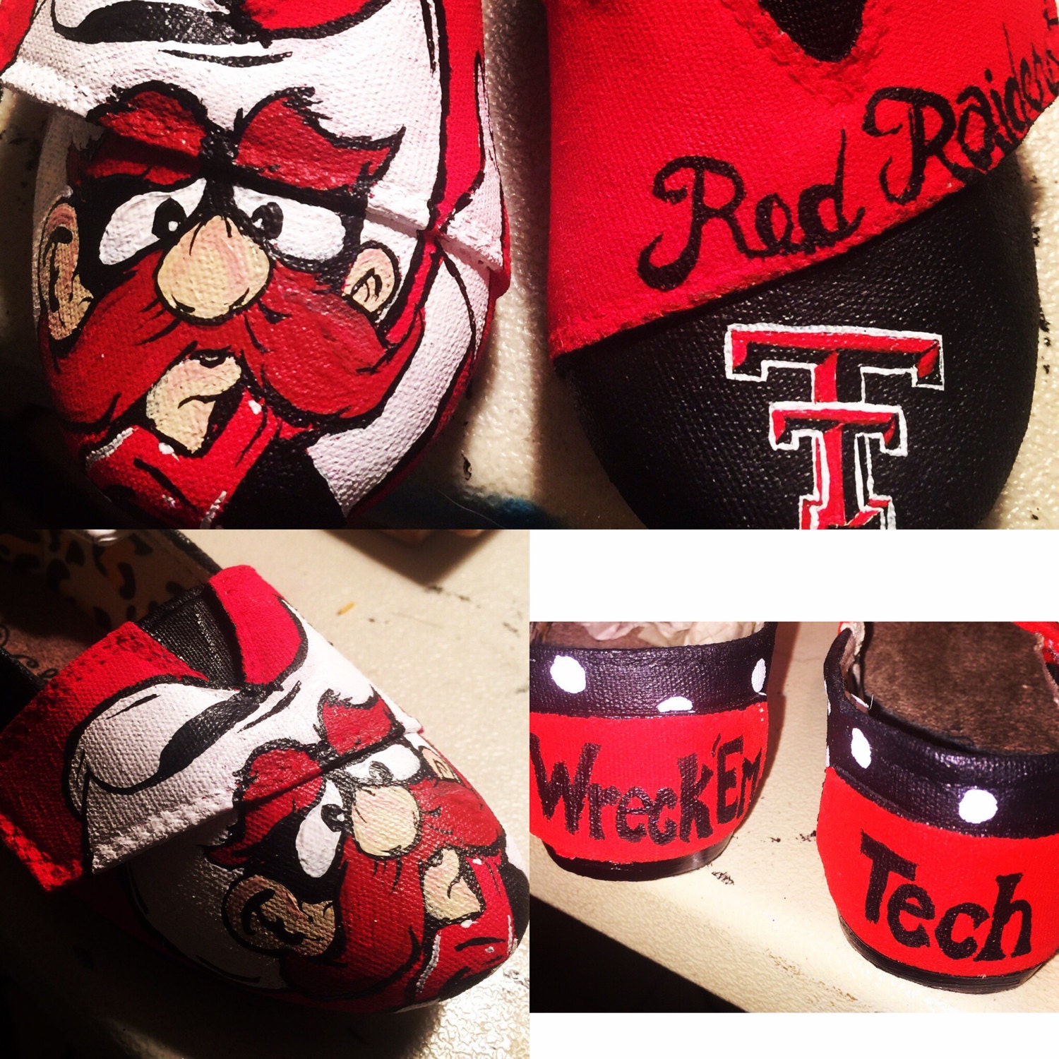 Texas tech canvas shoes infanttom etsy